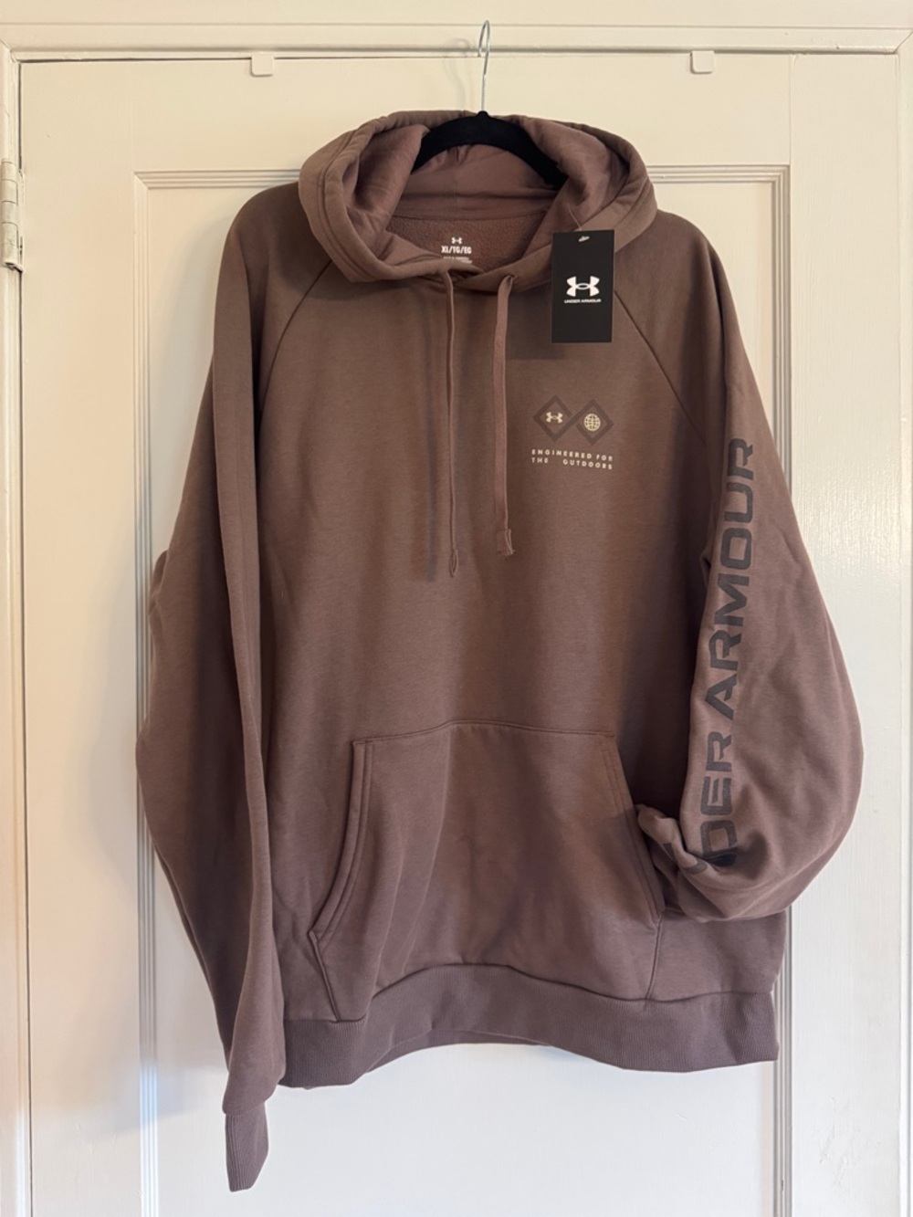 Under Armour Men's Brown Crewneck Hoodie with Sleeve Logo
